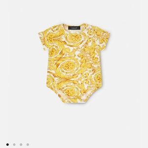Versace Barocco Romper Yellow Baroque Kids Bodysuit